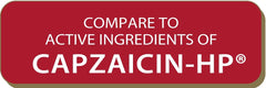 Red label with white text: Compare to active ingredients of CAPZAICIN-HP®. Globe Capsaicin 0.1% High Potency Pain Relief Cream (2 oz) provides deep, penetrating relief for arthritis, muscle, joint, and back pain.