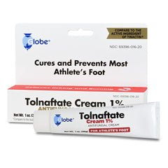 Globe Tolnaftate 1% Anti-Fungal Cream (1 oz) by Globe, for athlete's foot or jock itch. Cures and prevents most athlete's foot. Compare to the active ingredient in Tinactin. Comes in a tube and box.