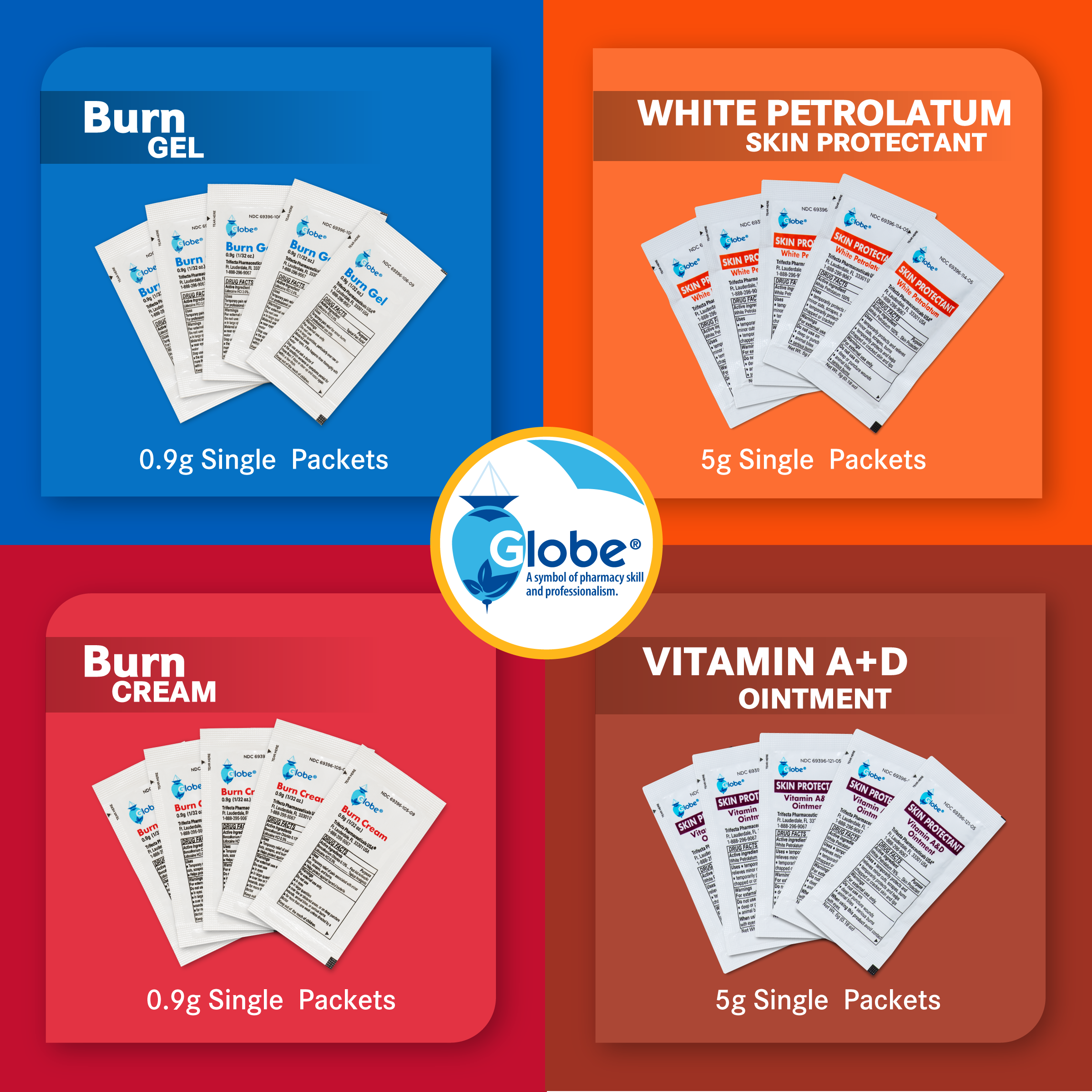 Globe Triple Antibiotic Ointment .9gr Packets (Box of 144)