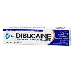 Globe Dibucaine 1% Hemorrhoid Treatment Ointment - 1 Oz Rapid Numbing Relief, Hemorrhoid Treatment from Pain, Itch and Burn