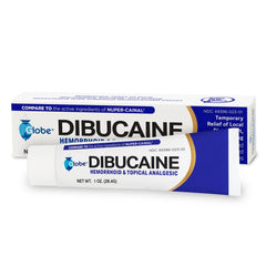 Globe Dibucaine 1% Hemorrhoid Treatment Ointment - 1 Oz Rapid Numbing Relief, Hemorrhoid Treatment from Pain, Itch and Burn