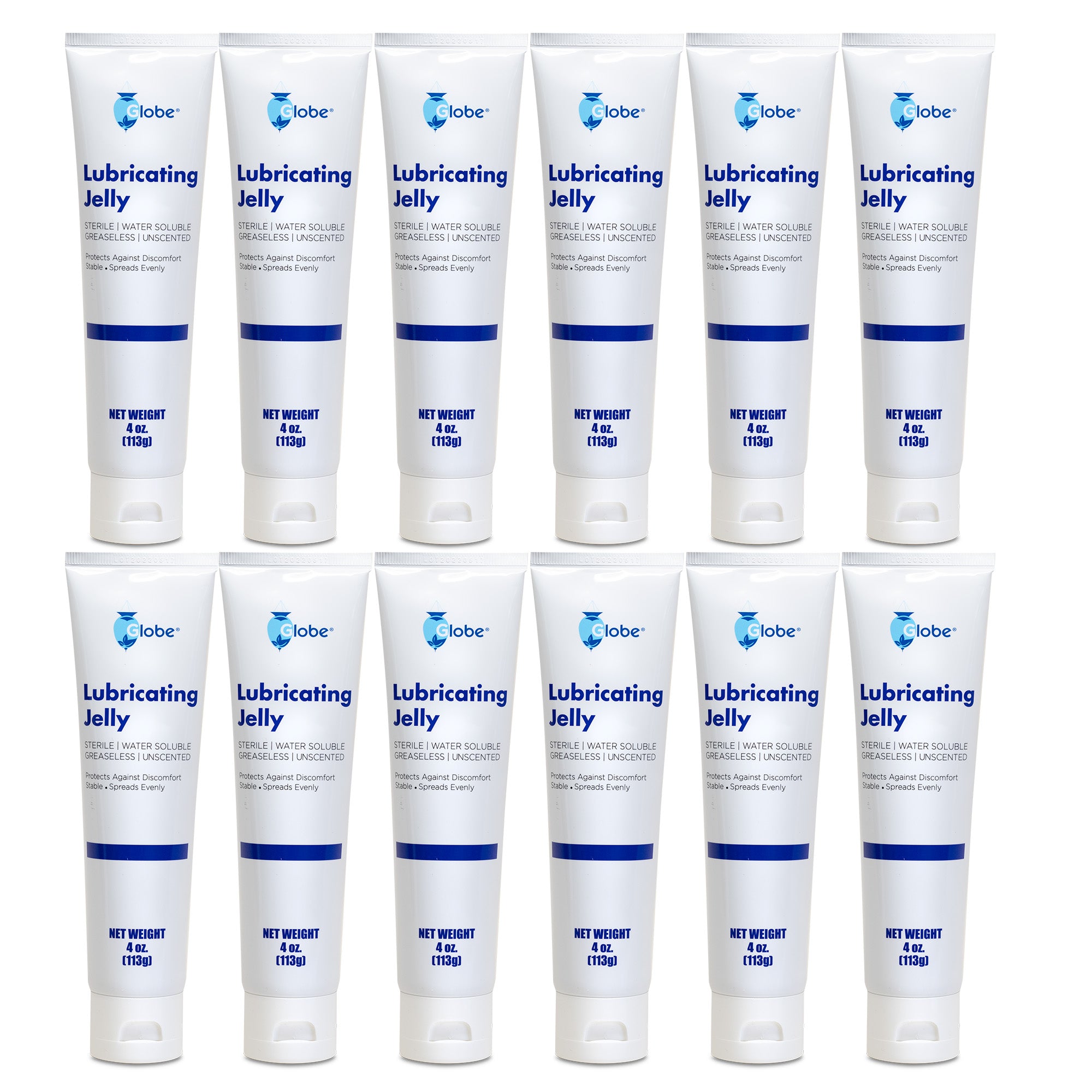 Globe Sterile Lubricating Jelly, 4fl Oz Tube Box of 12, Water Soluble, Bacteriostatic, Latex-Free, Gentle & Smooth Application, Used for Enema ... Globe Sterile Lubricating Jelly, 4fl Oz Tube Box of 12, Water Soluble, Bacteriostatic, Latex-Free, Gentle & Smooth Application, Used for Enema ...