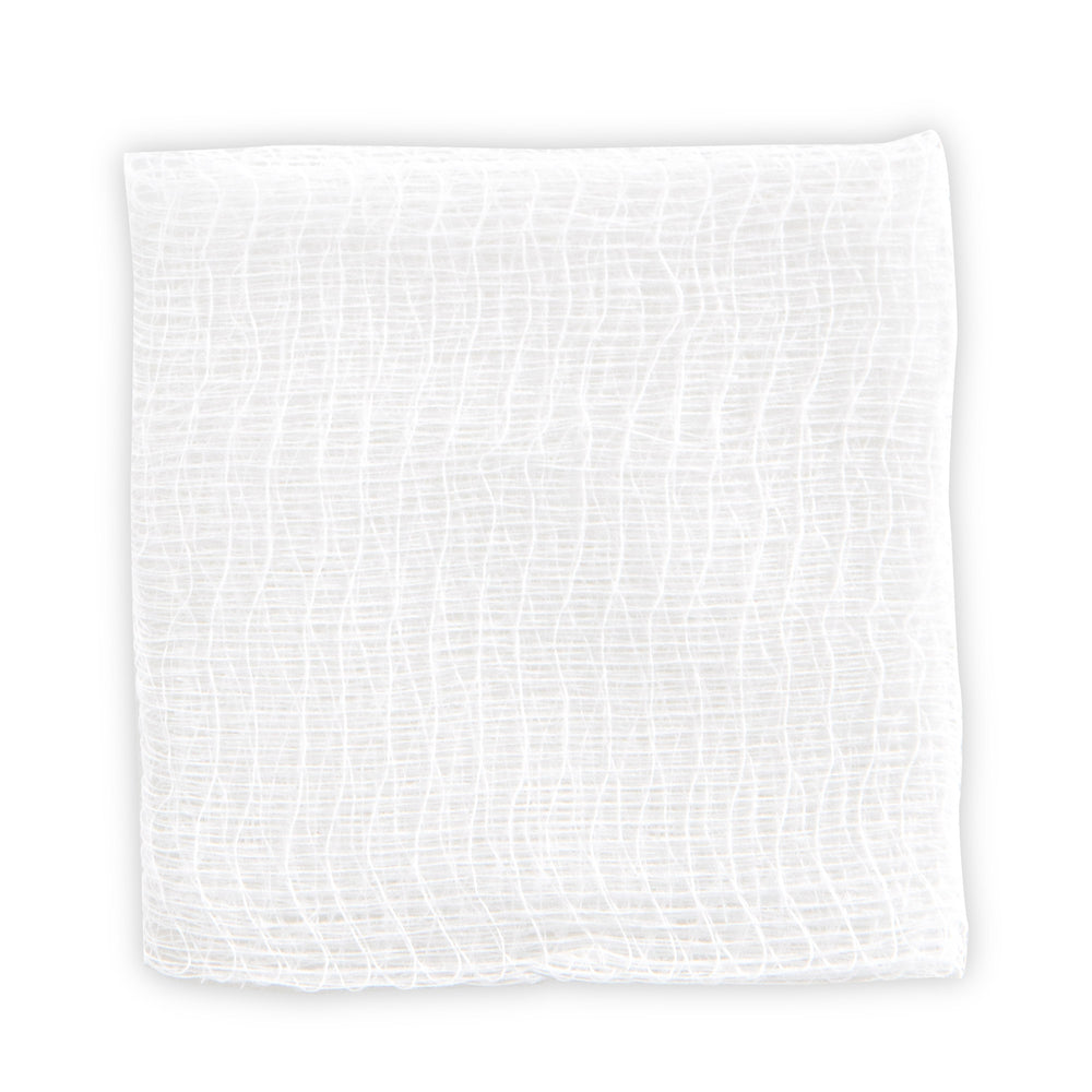 A single Globe 3’’ x 3’’ Advanced Sterile Gauze Pad is displayed on a plain white background—highly absorbent, 12-ply cotton, and individually packed for wound care or any home first aid kit. Comes in a convenient 100-pack.