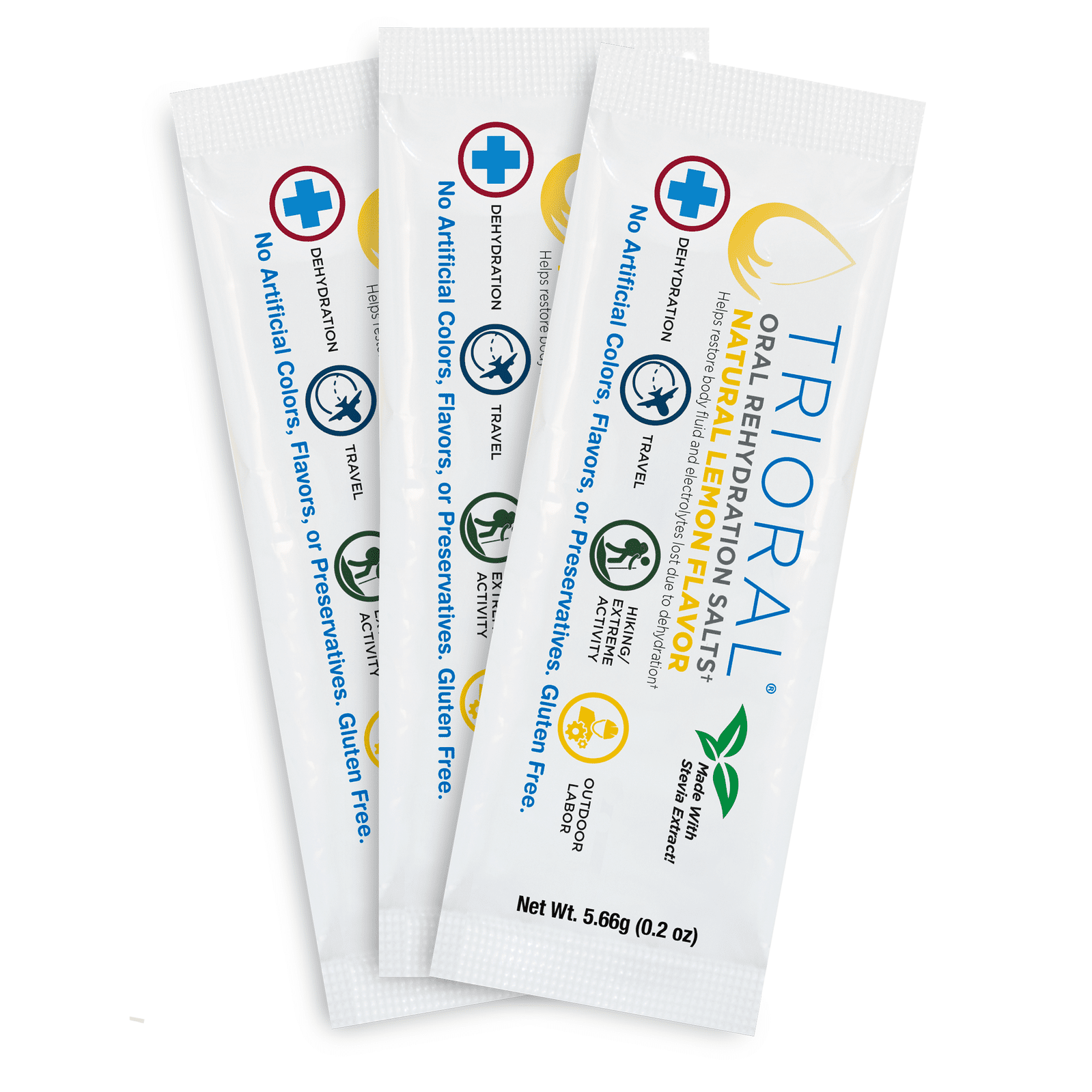 Formula Packets TRIORAL Natural Lemon w/ Stevia Oral Rehydration Salts WHO Formula ...